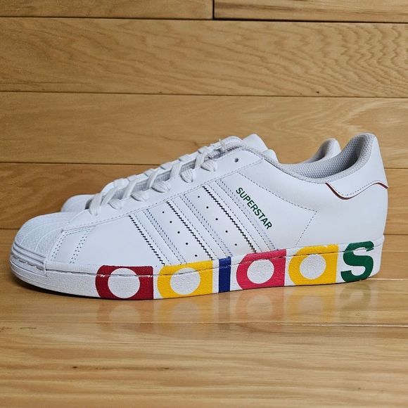 Adidas Superstar Olympic Pack White Blue Red Mens Shoe Sneaker FY1147 - Picture 6 of 14